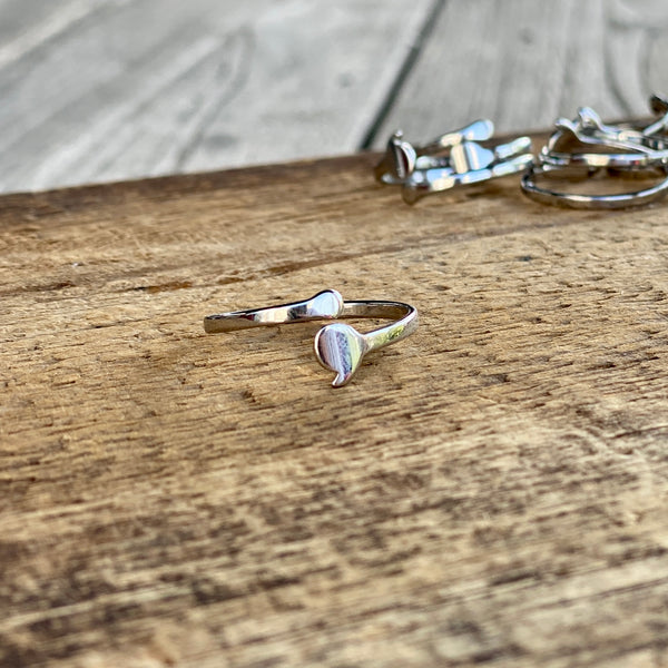 Semi-colon stainless steel ring