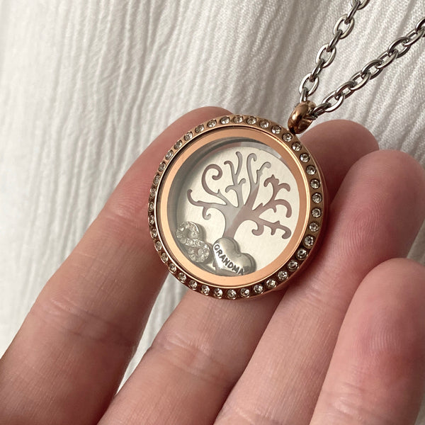 Glass Locket Grandma Necklace Option 2
