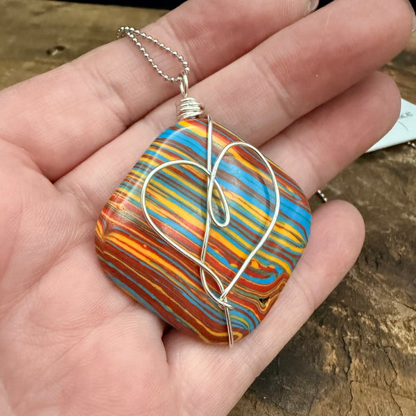 Retro Heart Wrap Necklace - Long