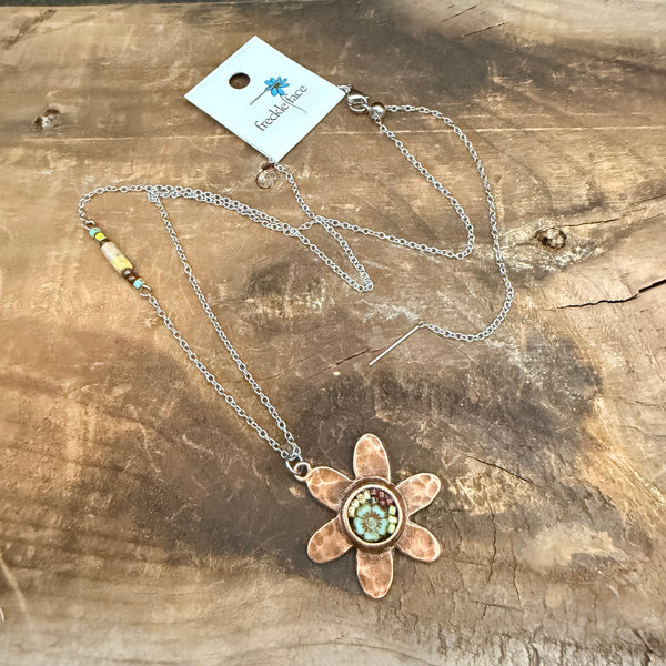 OOAK Mosaic Flower Necklace