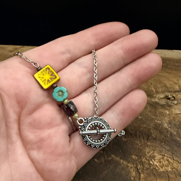 Beaded Czech Glass Toggle Necklace