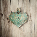 Large Patina Heart - Charm