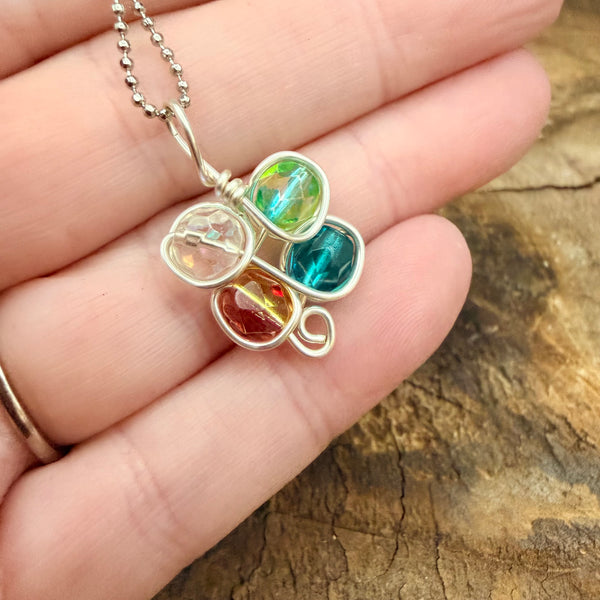 Rainbow Garden Crystal Cluster Necklace