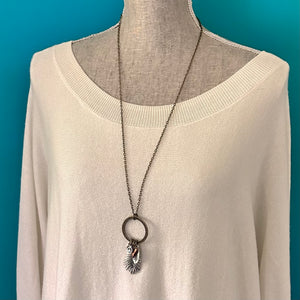 Mixed Metals Charm Necklace Long