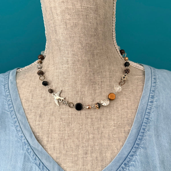 Autumn Sparrow Necklace