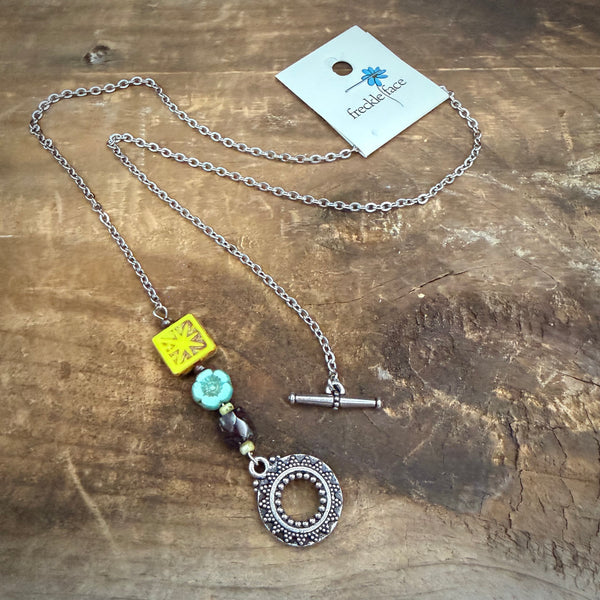 Beaded Czech Glass Toggle Necklace