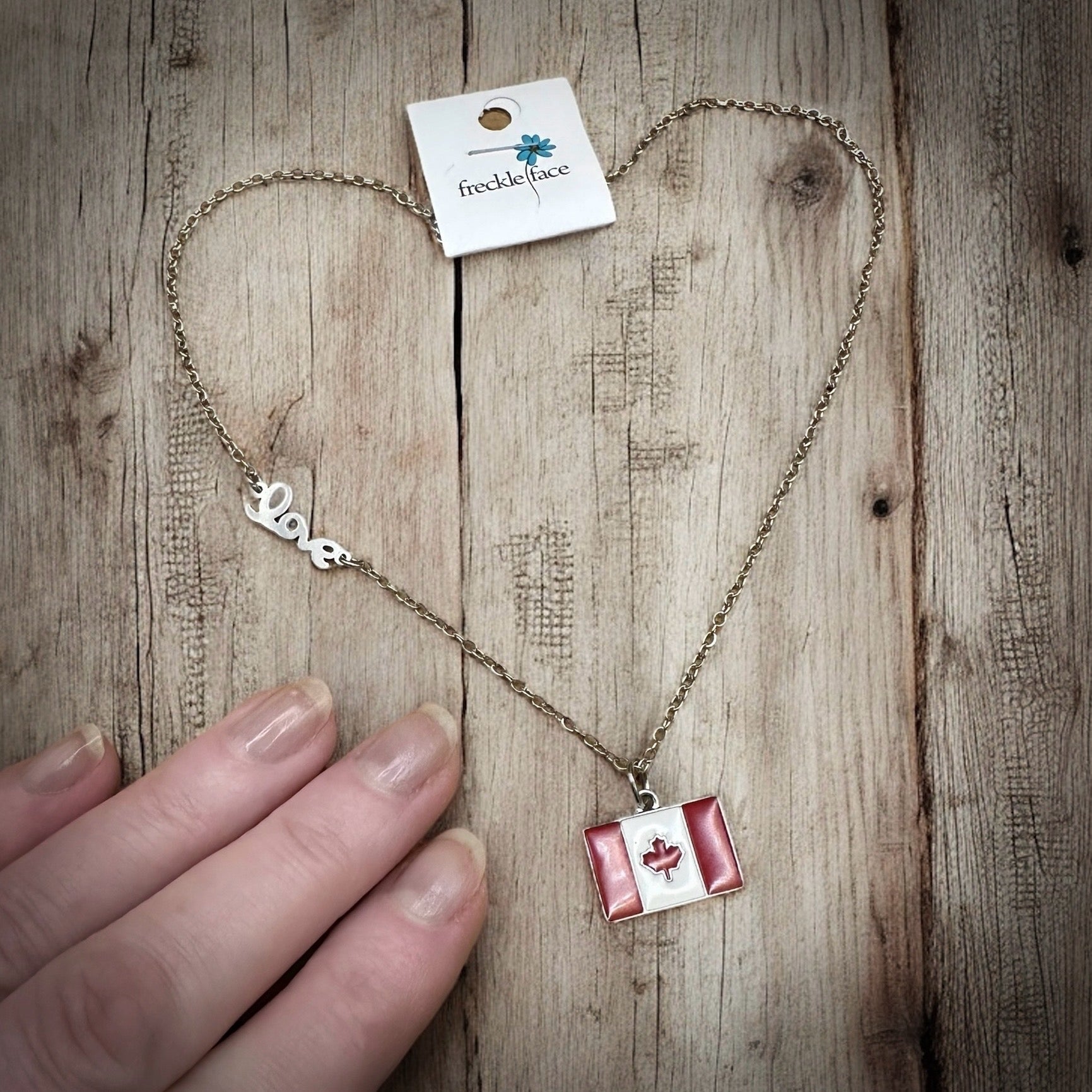 Elbows up Canada Necklace