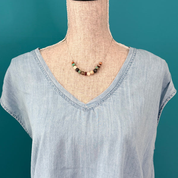 Boho Earthstone Necklace & Bracelet Set – 3 Options