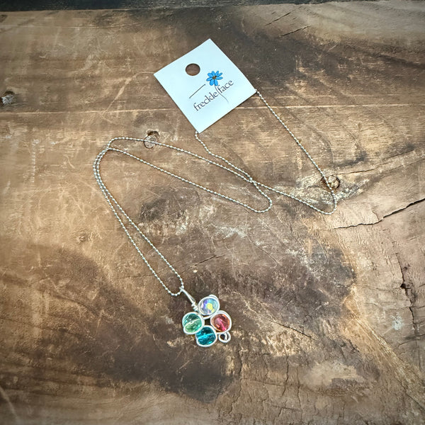 Rainbow Garden Crystal Cluster Necklace