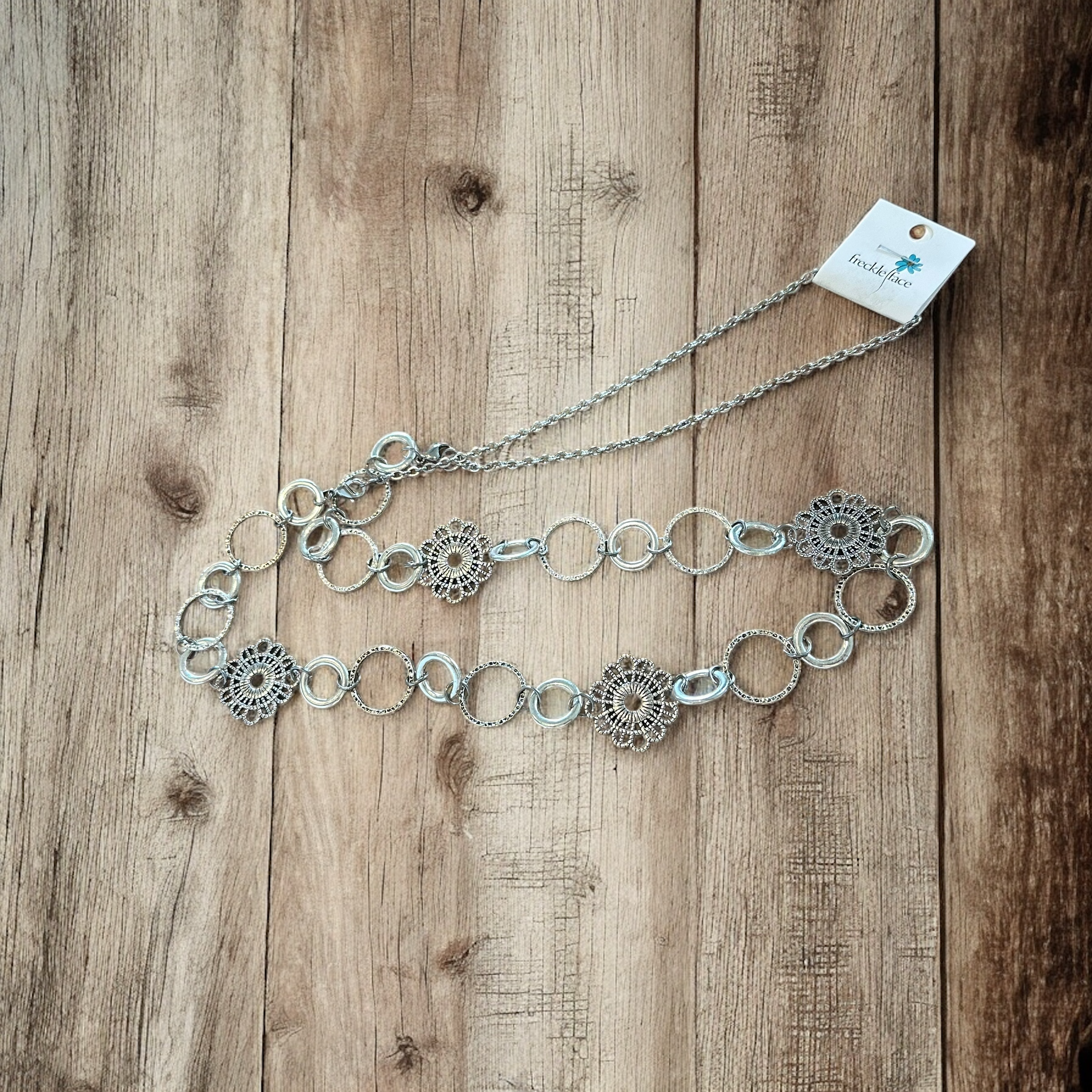 Chunky Fun Necklace - Silver - Wear Short or Long