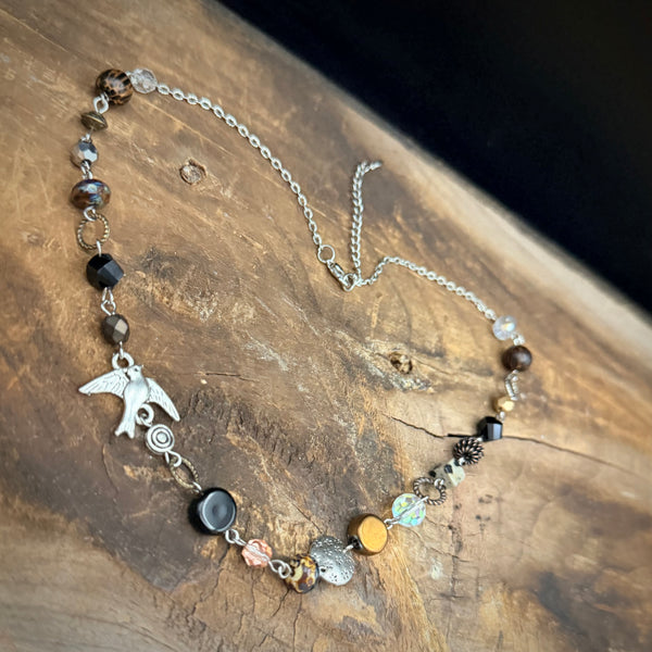 Autumn Sparrow Necklace