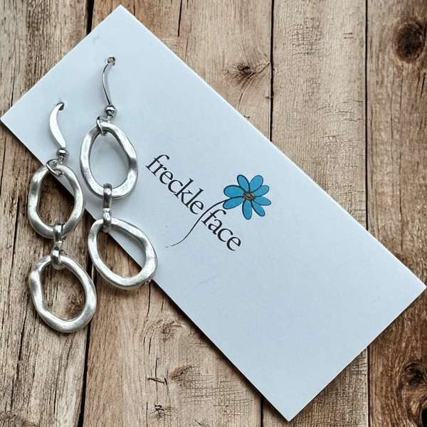 Wavy Hoop Drop Earrings
