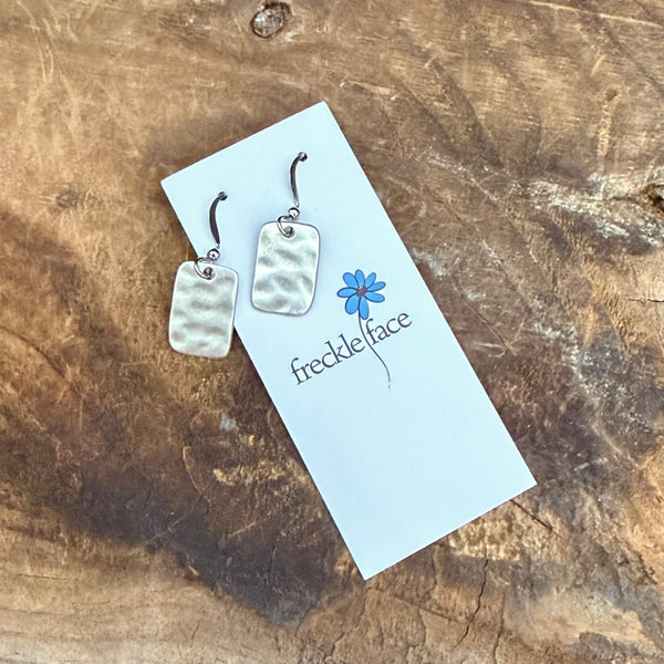 Hammered Rectangle Earrings