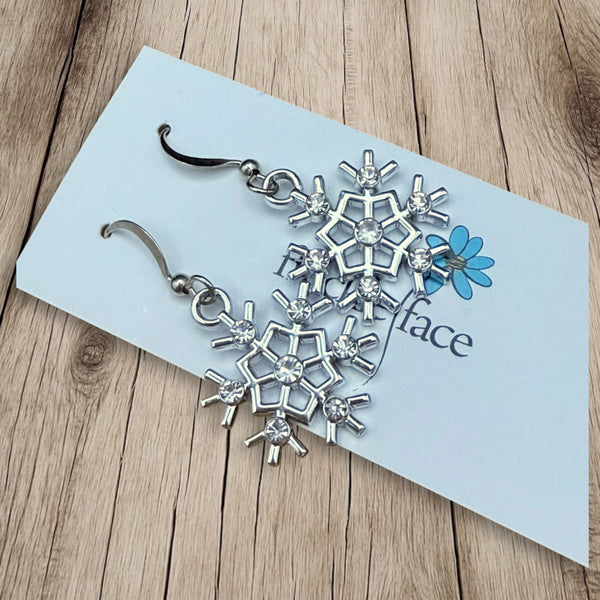 Sparkling Snowflake Earrings