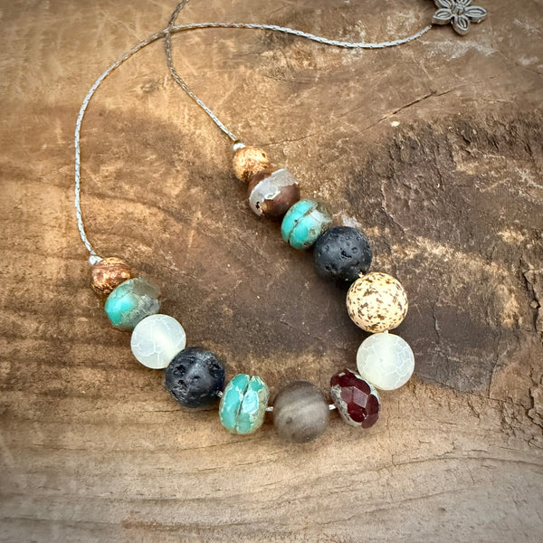 Boho Earthstone Necklace & Bracelet Set – 3 Options