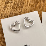 Open Heart Stud Earrings - Mini size