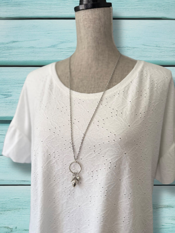 Large Acorn Forest Pendant Necklace – Stainless Steel Long Chain