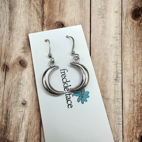 3D Moon Earrings