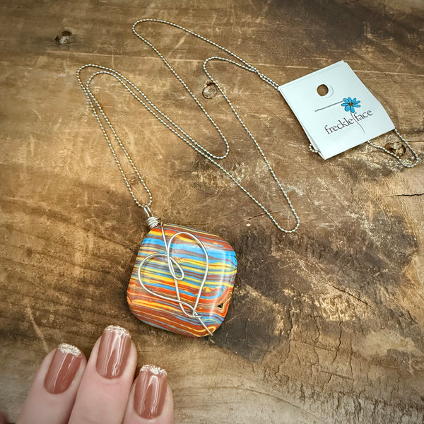 Retro Heart Wrap Necklace - Long