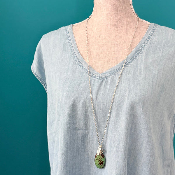 Believe in You – Turquoise Tagua Pendant Necklace