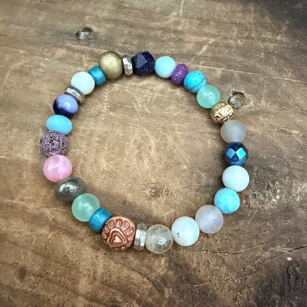 Boho Mixed Bead Stretch Bracelet