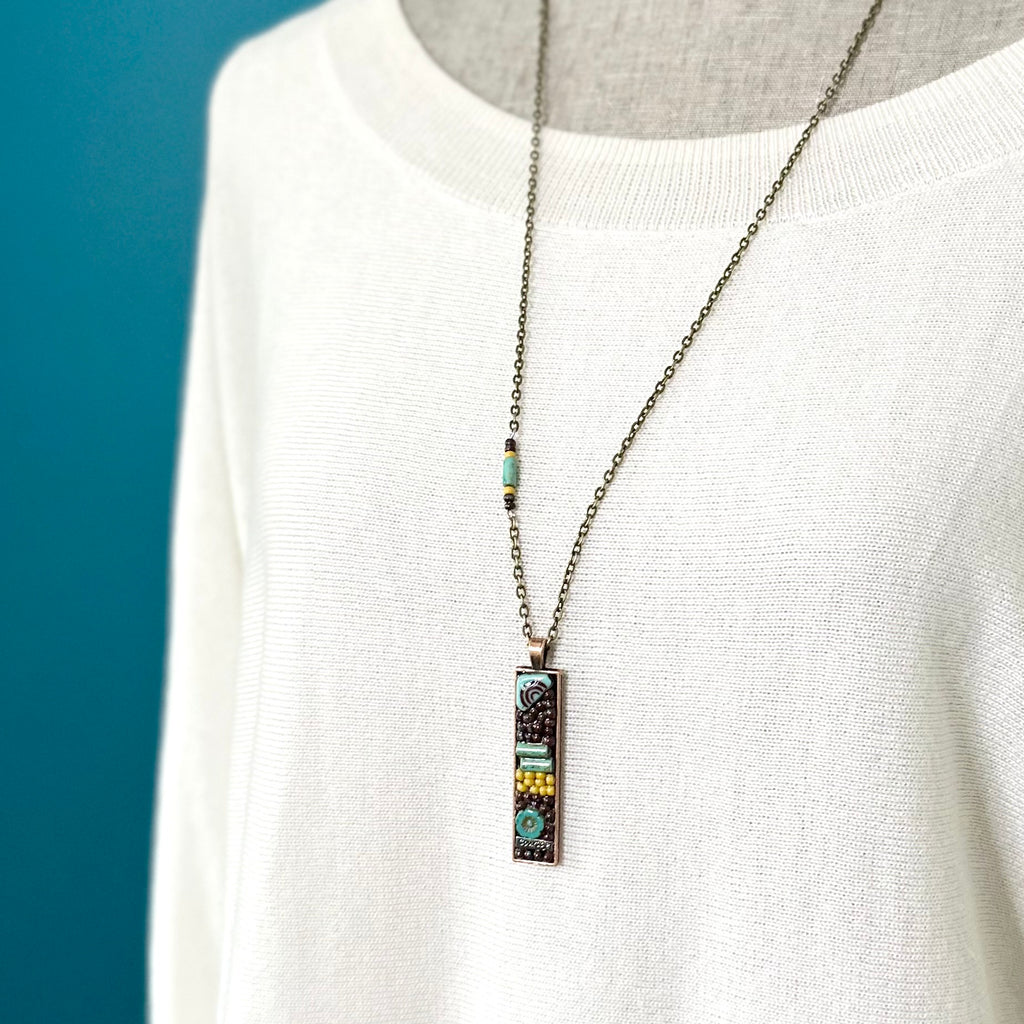 One of a Kind Mosaic Necklace - courage