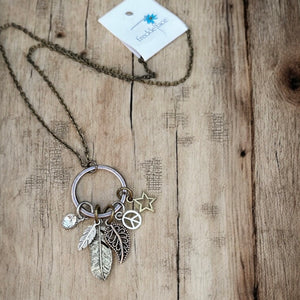 Mixed Metals Charm Necklace Short