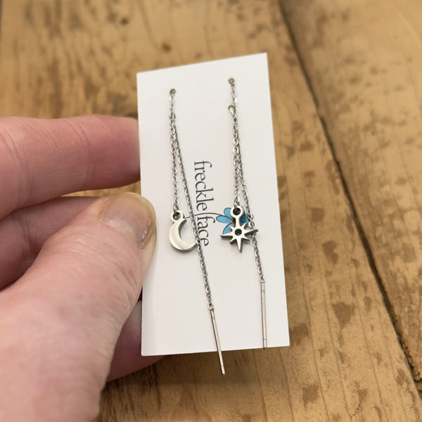 Pull Through Chain Earrings - various designs
