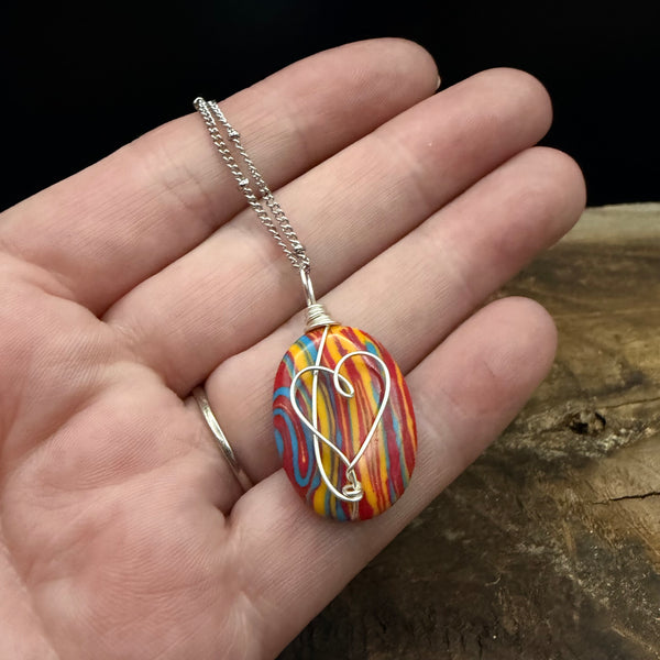 Retro Heart Wrap Necklace