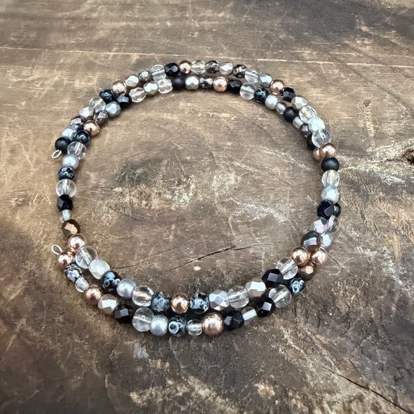 Midnight Glow Memory Wire Bracelet
