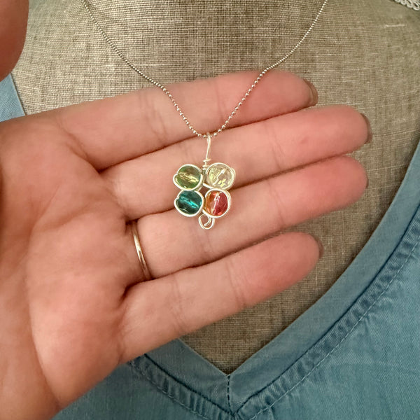 Rainbow Garden Crystal Cluster Necklace