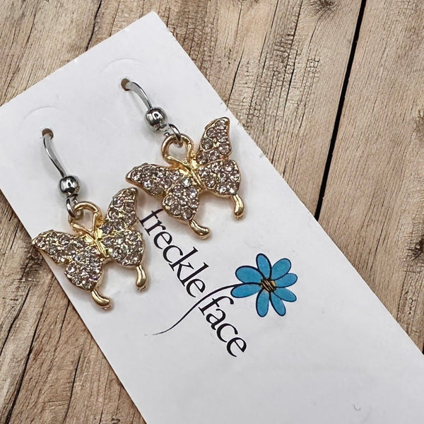 Sparkly Butterfly Earrings