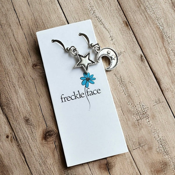 Mixed Moon & Star Earrings