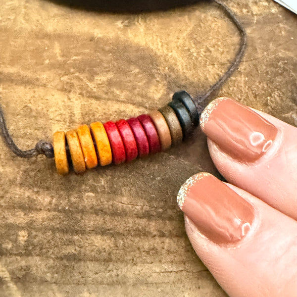 Boho Ember Ceramic Bead Necklace