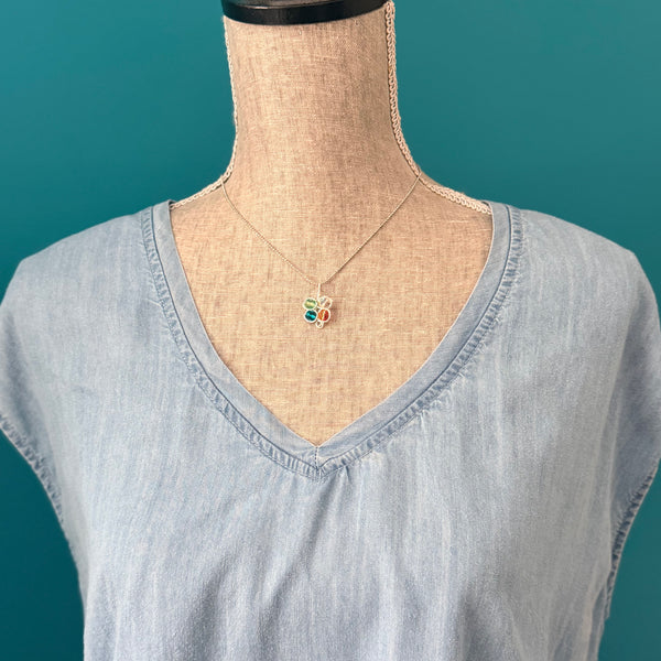 Rainbow Garden Crystal Cluster Necklace