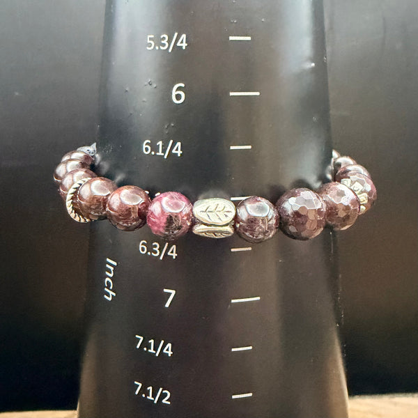 Midnight Garnet Stretch Bracelet