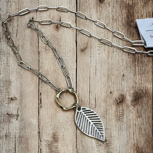 Paperclip Leaf Necklace