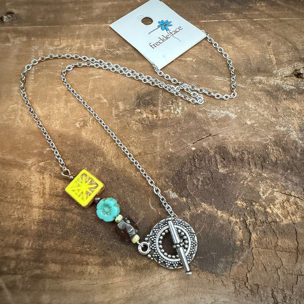 Beaded Czech Glass Toggle Necklace