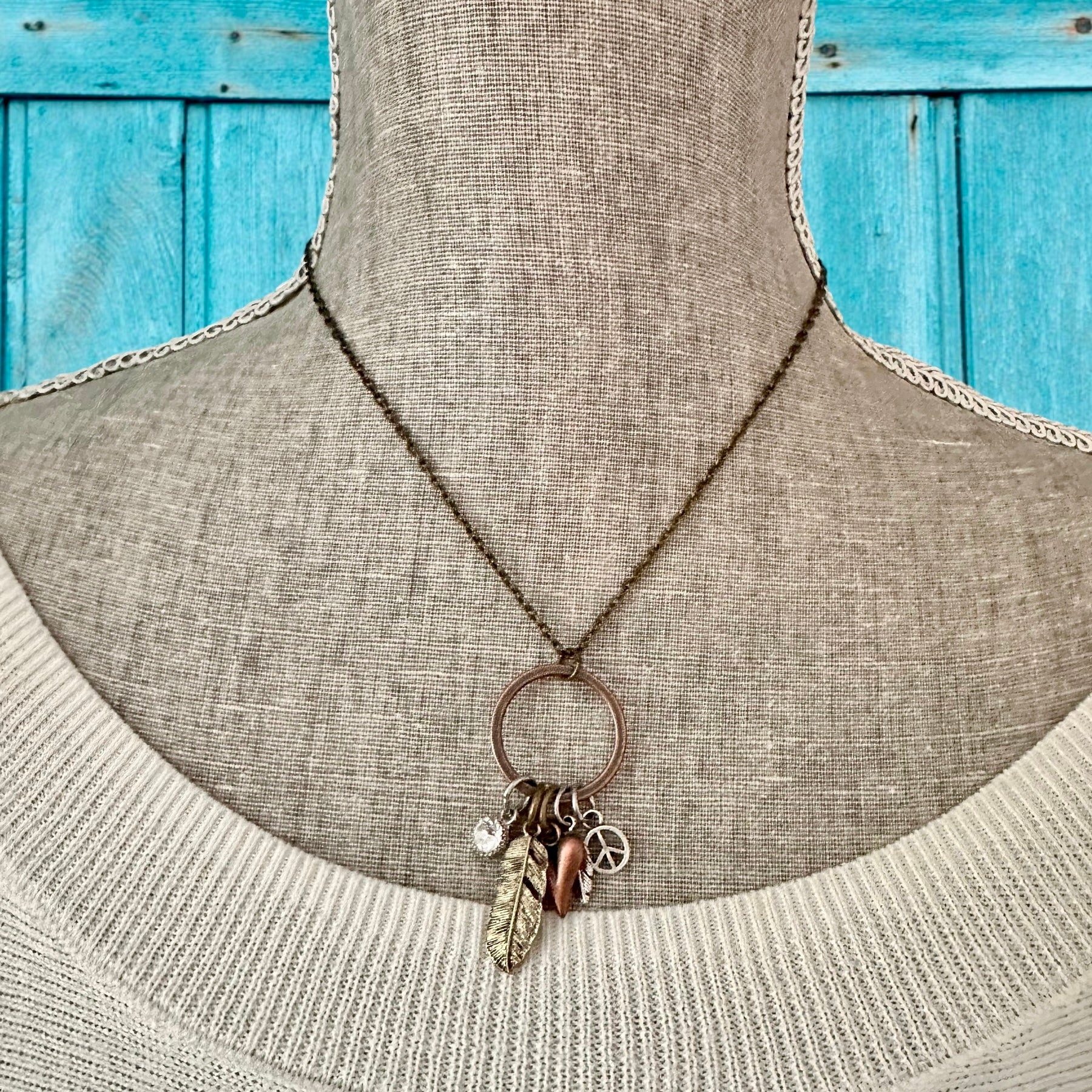 Mixed Metals Charm Necklace Short