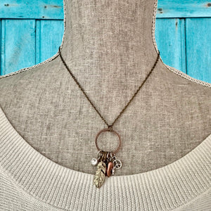 Mixed Metals Charm Necklace Short