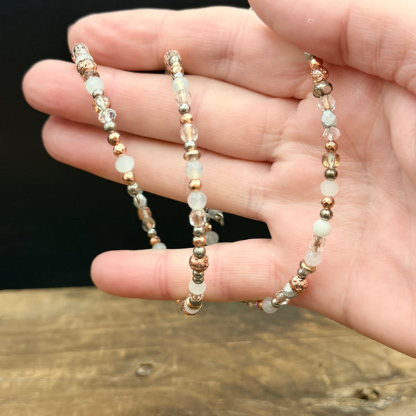 Champagne Glow Memory Wire Bracelet
