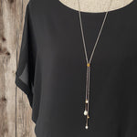 Adjustable dainty gold & pearl necklace