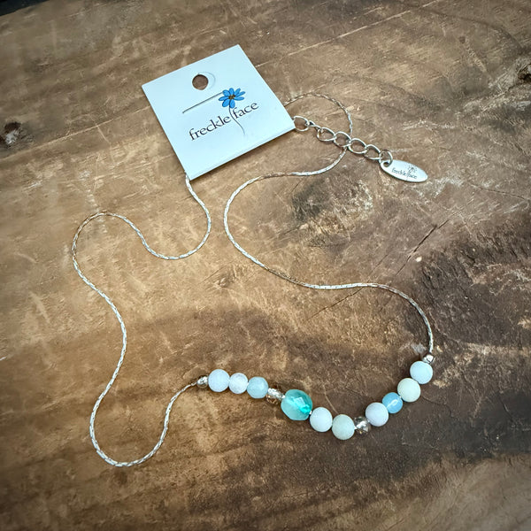 Sea Glass Aqua Beaded Necklace