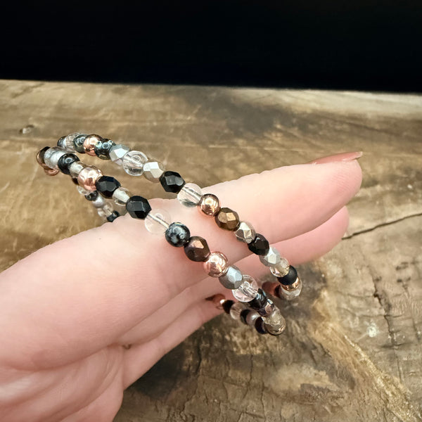 Midnight Glow Memory Wire Bracelet