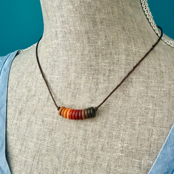 Boho Ember Ceramic Bead Necklace