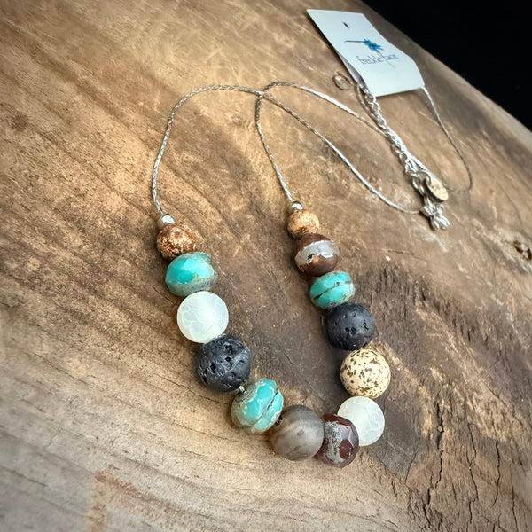 Boho Earthstone Necklace & Bracelet Set – 3 Options