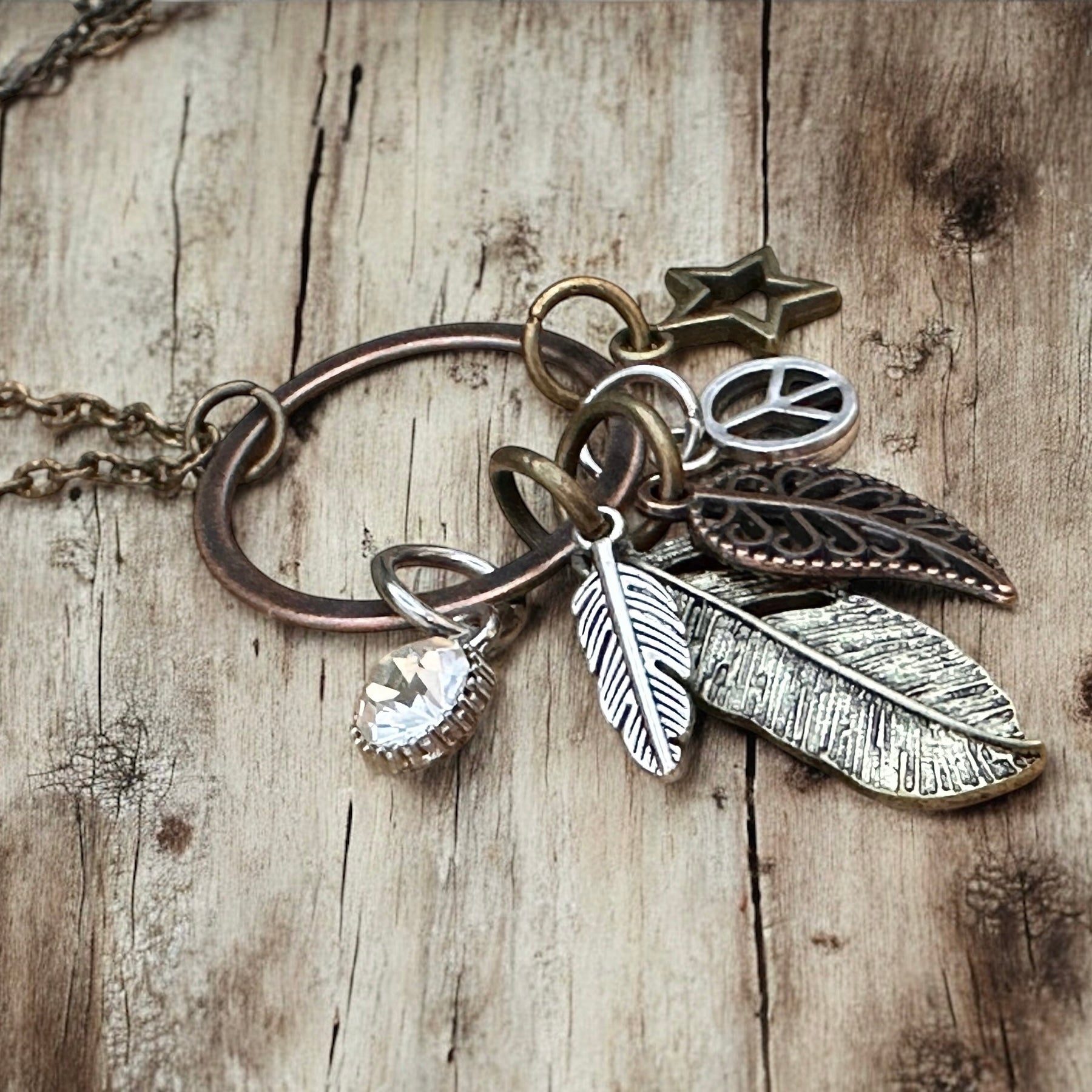 Mixed Metals Charm Necklace Short