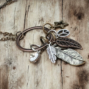 Mixed Metals Charm Necklace Short