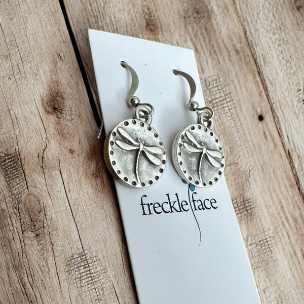 Dragonfly Disk Earrings
