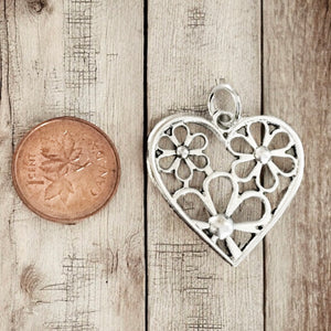 Heart with Flowers - Charm